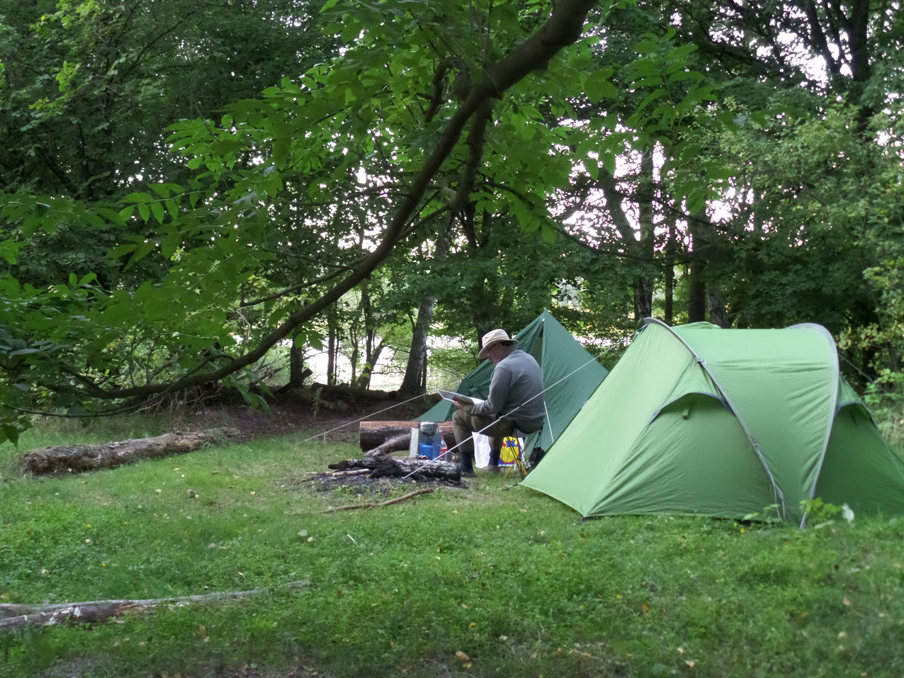 Ons kamp op het eiland in de Köthener See