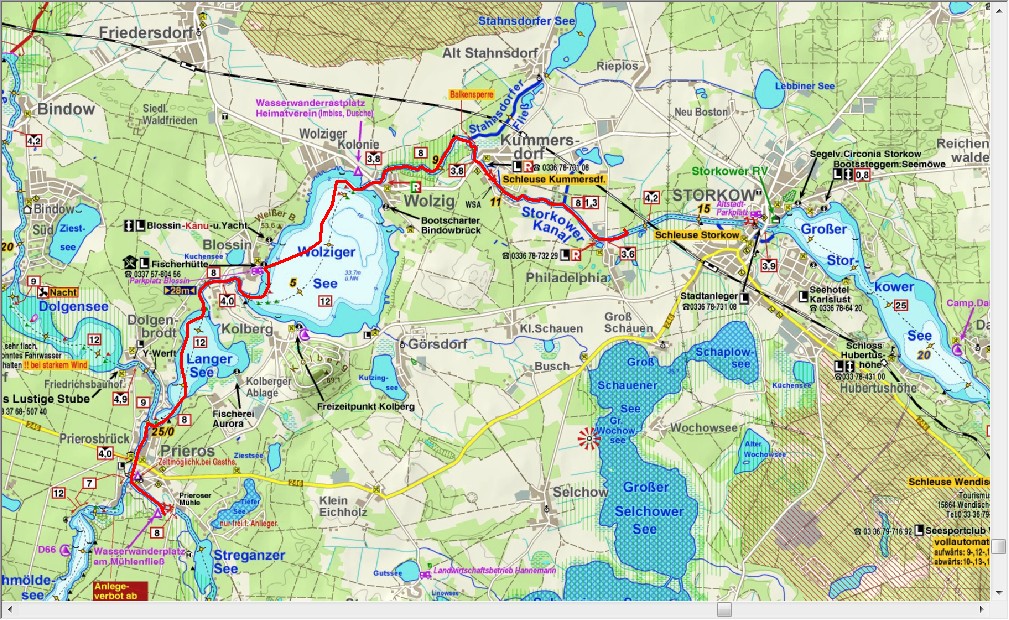 Dag1 Van Prieroser Mühle naar het Storkower Kanal (16,3 km)