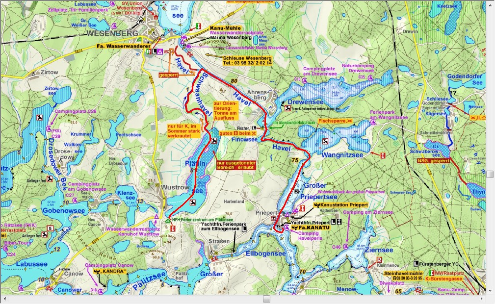 Dag 6 Van Wüstrow via de Schwanhavel naar camping Havelperle in Priepert.