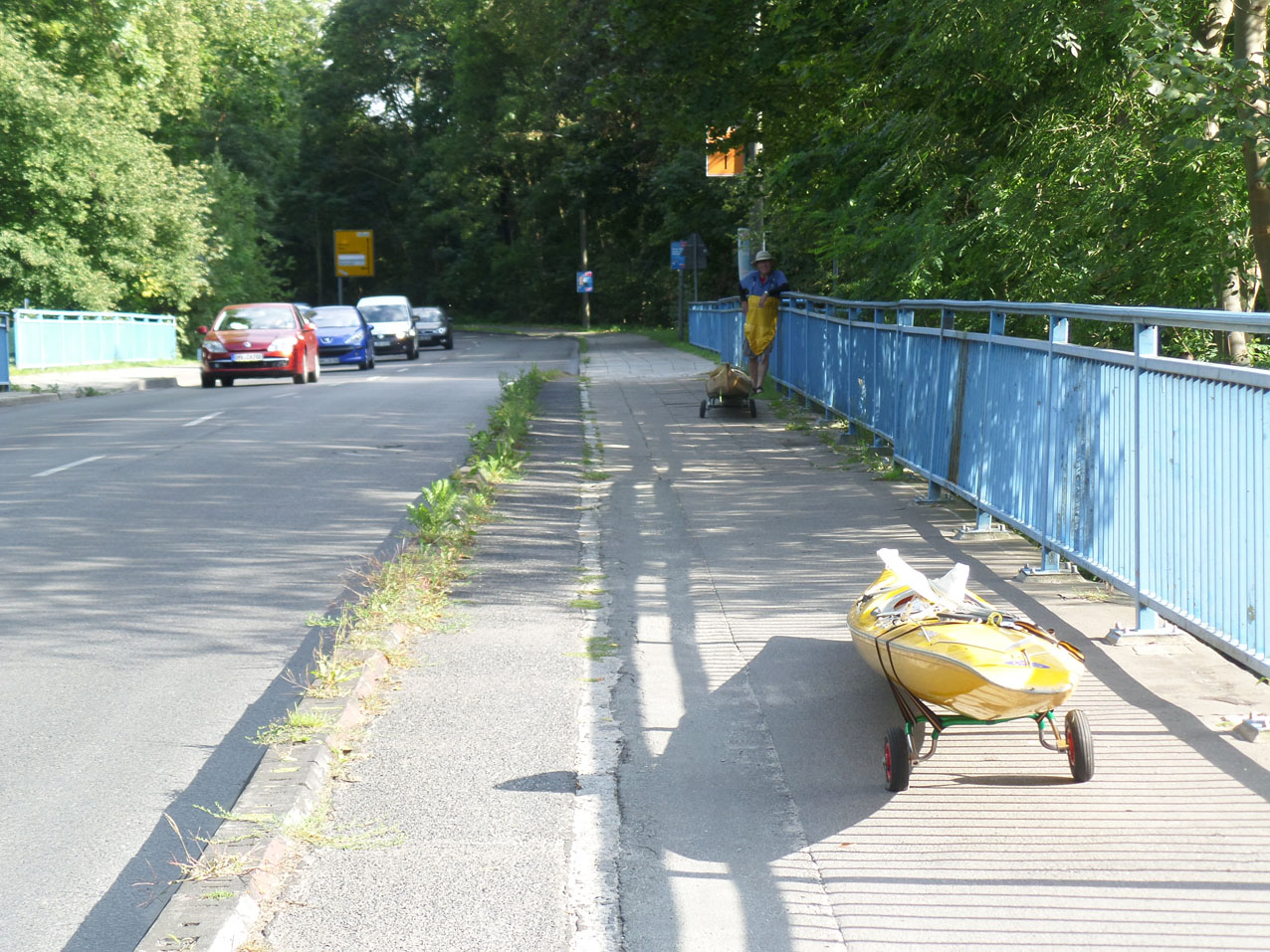 Op de brug in Sachsenhausen