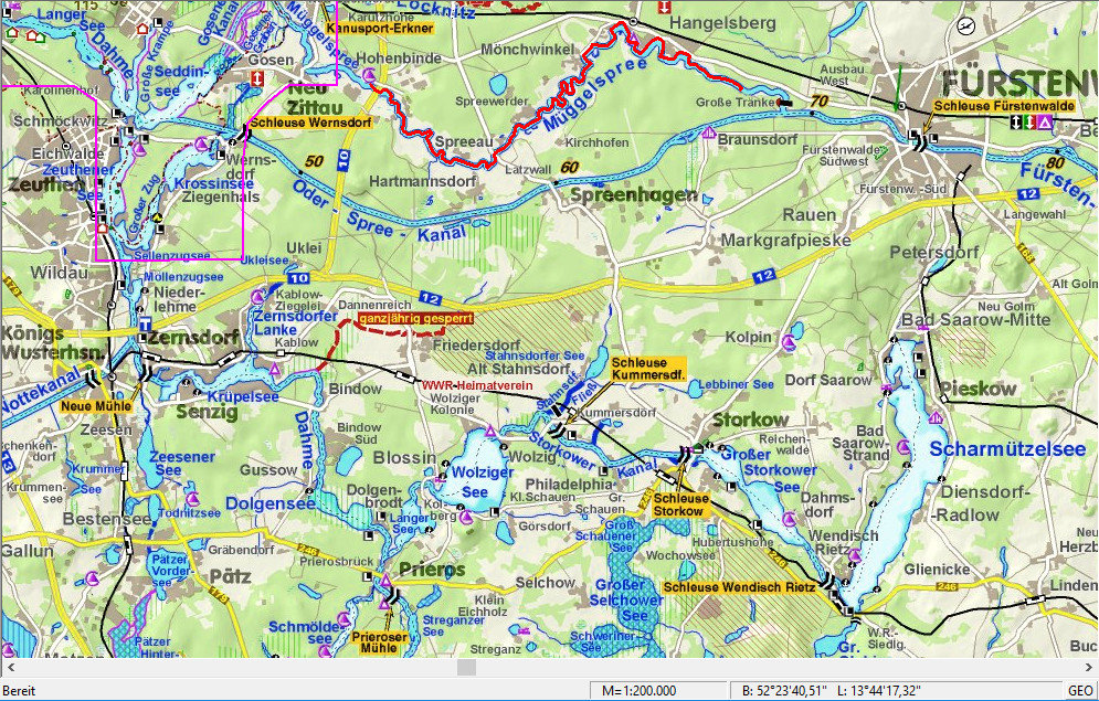 Van km 43 op de Müggelspree naar Hohenbinde (Jägerbude)